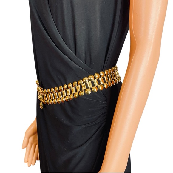 Vintage Y2K Gold Belt Hip Belt Adjustable Heavy Metal Grunge Revival 90s Edgy - Picture 3 of 4